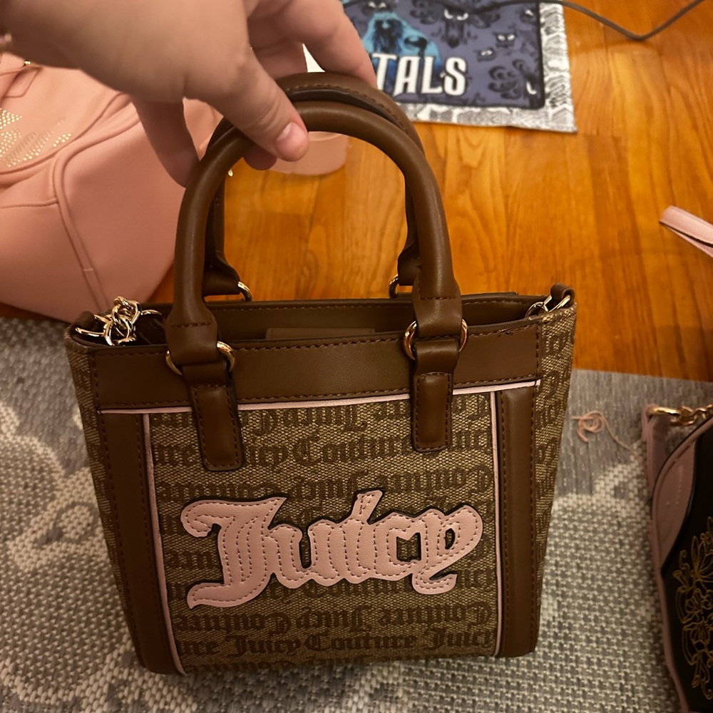 Juicy Couture Brown and Pink mini top handle